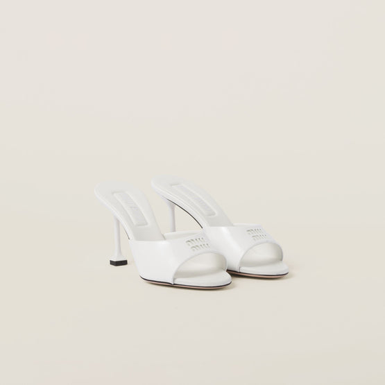Patent leather mules