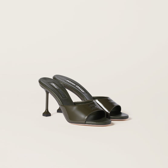 Patent leather mules