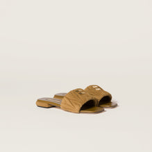 Women Matelassé Suede Slides - Oliva