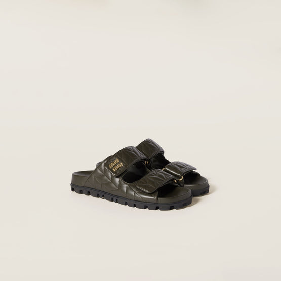 Matelassé nappa leather slides