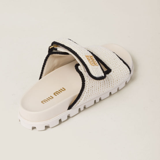 Crochet knit slides