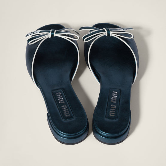 Mordoré nappa leather sandals with bow