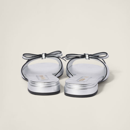 Mordoré nappa leather sandals with bow