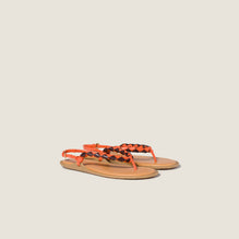 Braided leather thong sandals