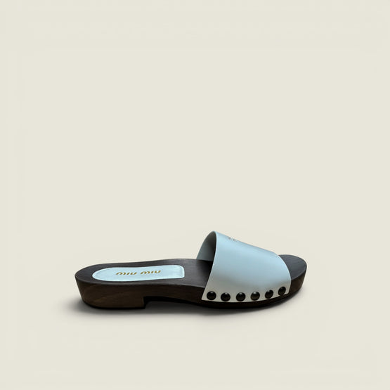 Patent leather clogs