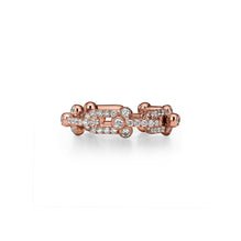 Diamond pavé Tiffany Lock small ring in 18k Rose Gold