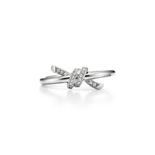 Diamond pavé Tiffany Lock small ring in 18k White Gold