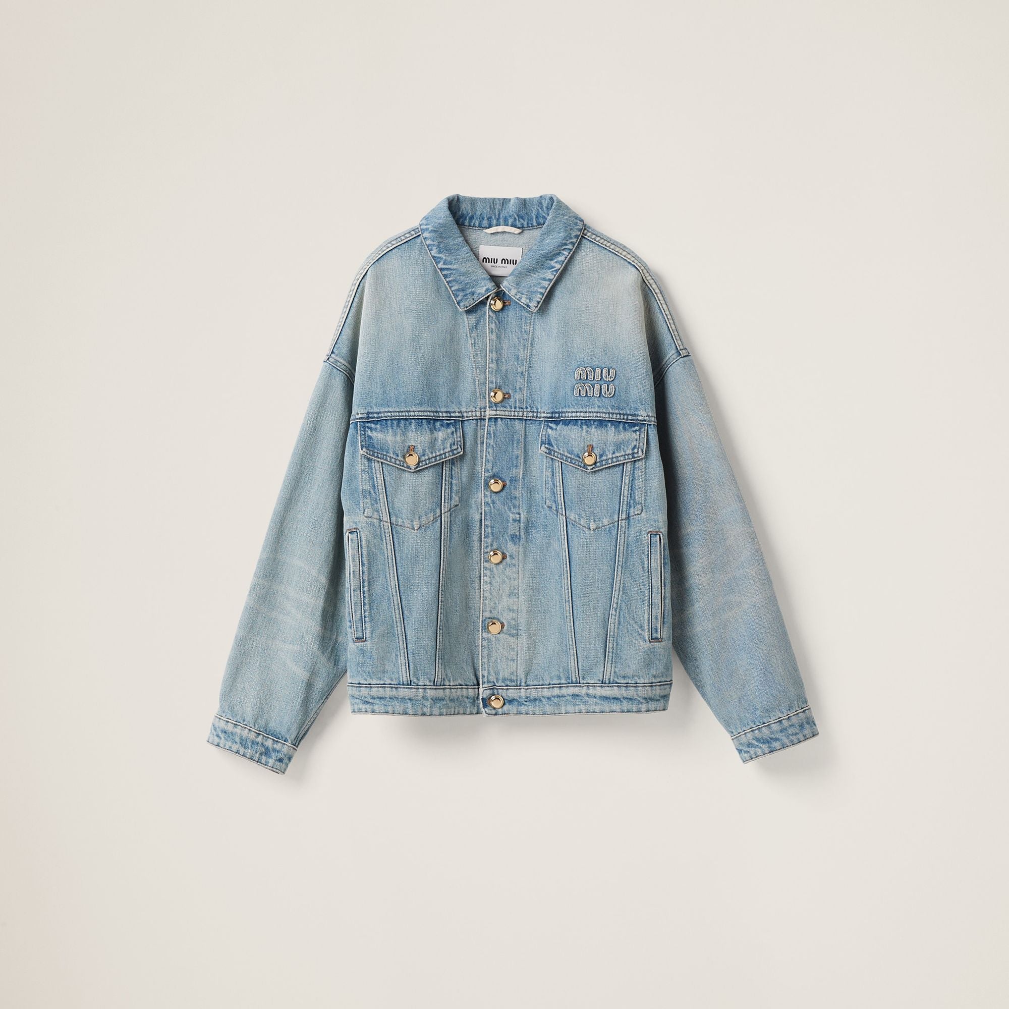 Women Denim Blouson Jacket - Celeste