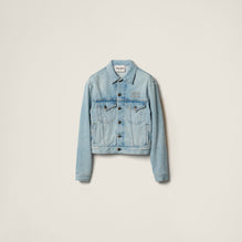 Denim jacket with embroidered logo