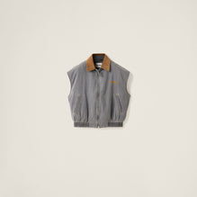 Women Chambray Blouson Vest - Grigio