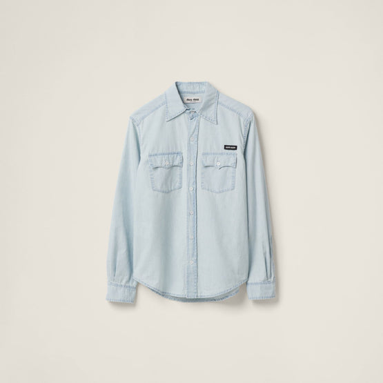 Women Chambray Shirt - Celeste