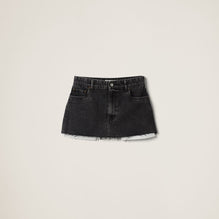 Black denim miniskirt