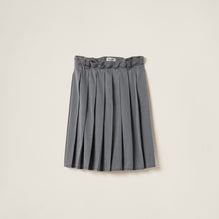 Women Pleated Chambray Skirt - Grigio