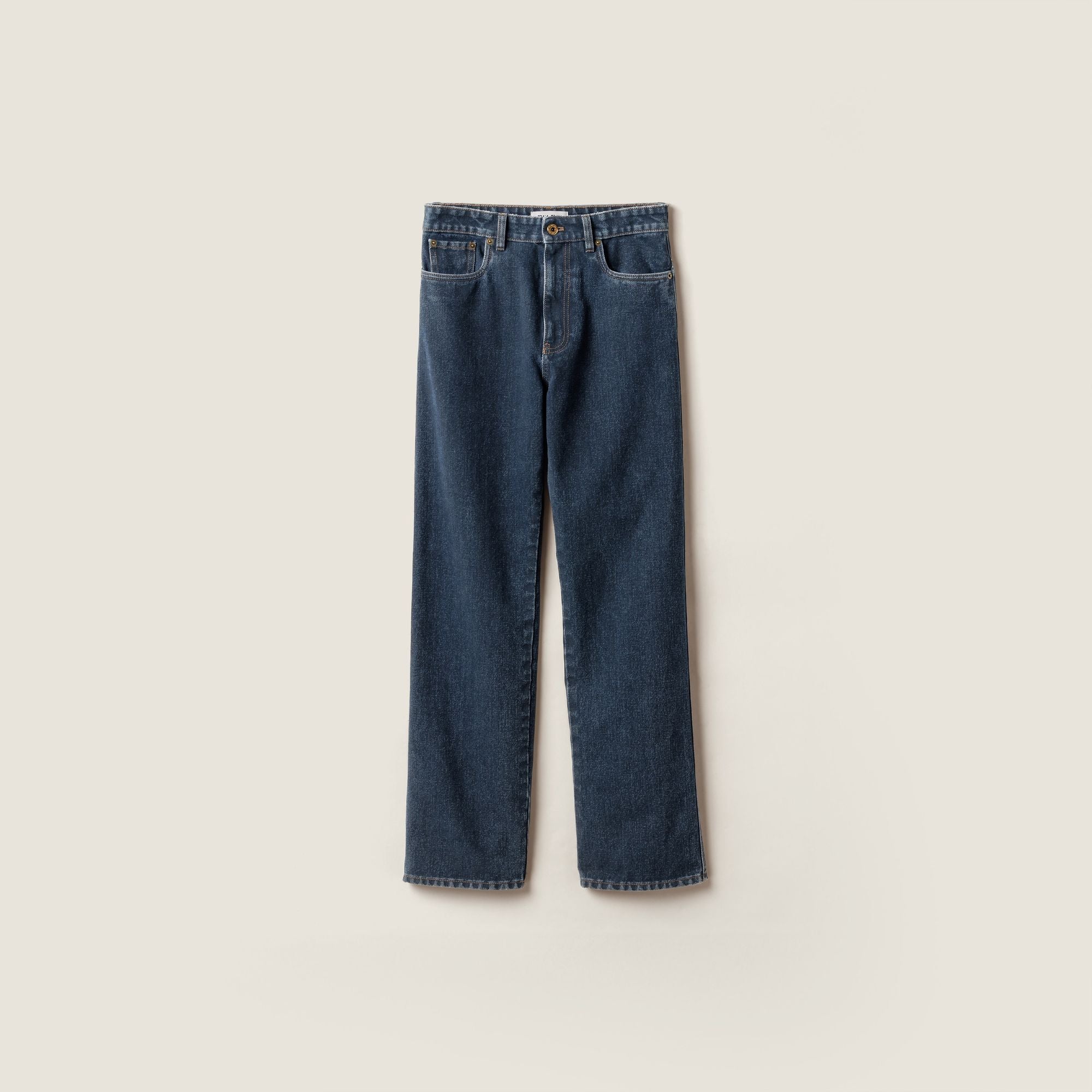 Women Flocked Denim Jeans - Bleu