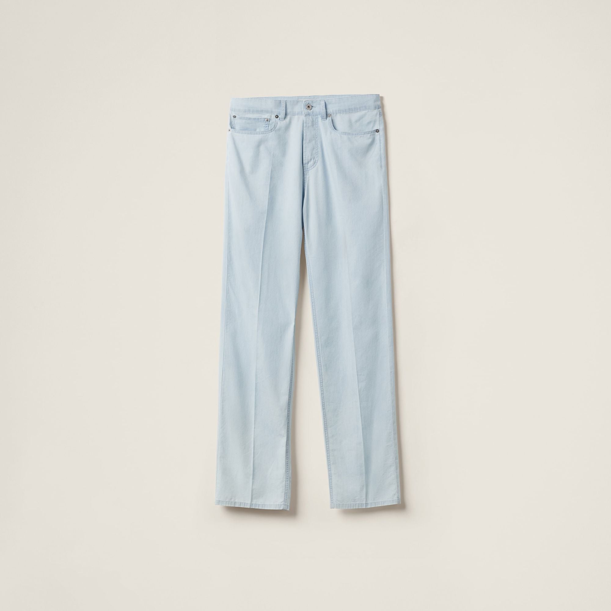 Women Five-pocket Chambray Denim Jeans - Celeste
