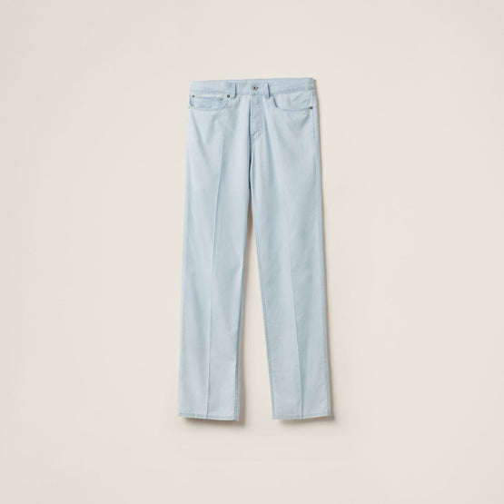 Women Five-pocket Chambray Denim Jeans - Celeste