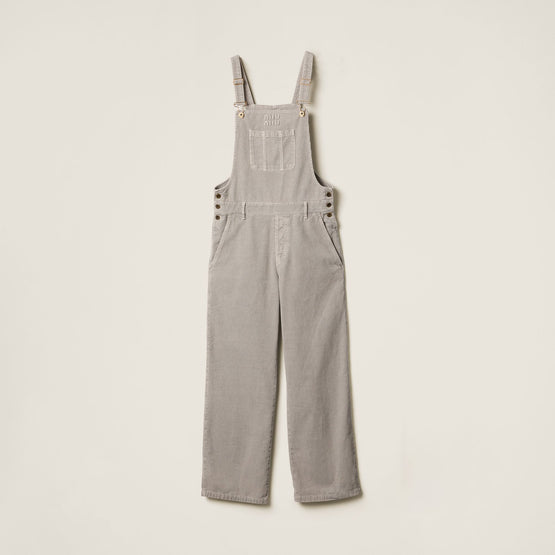 Washed velvet corduroy jumpsuit