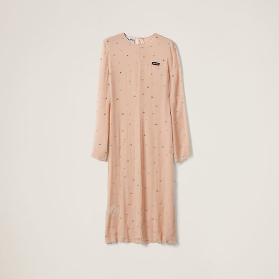 Embroidered chiffon dress