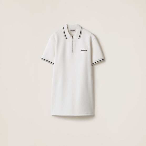 Women Bonded Piqué And Technical Jersey Dress - Bianco