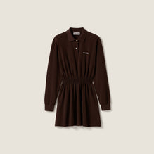 Women Cotton Piqué Mini-dress - Cacao