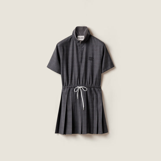Prince of Wales pleated short dress