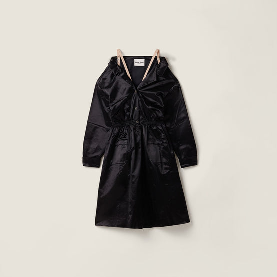 Women Satin Dress - Nero