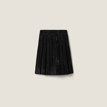Flocked chambray skirt
