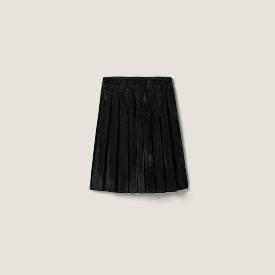 Flocked chambray skirt