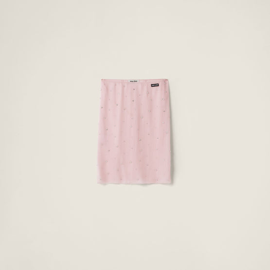 Embroidered chiffon skirt
