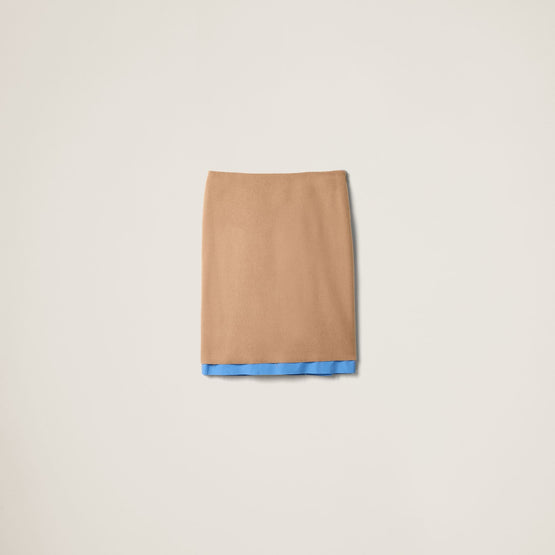 Women Camel-hair Midi-skirt - Cammello