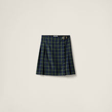 Women Pleated Tartan Skirt - Militare