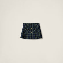 Women Pleated Tartan Miniskirt - Militare