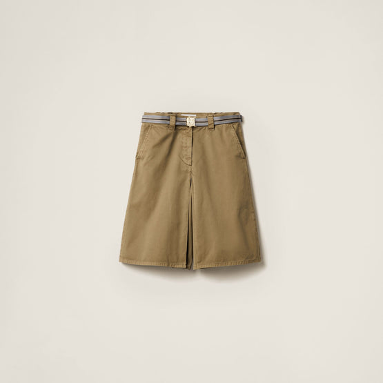 Women Garment-dyed Cotton Satin Skirt - Oliva