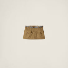 Women Garment-dyed Cotton Satin Miniskirt - Oliva