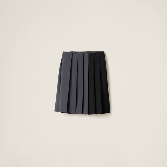 Women Kid Mohair Skirt - Ematite+nero