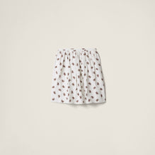 Printed slubbed poplin skirt