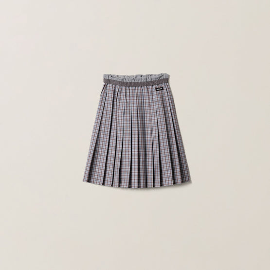 Pleated check skirt