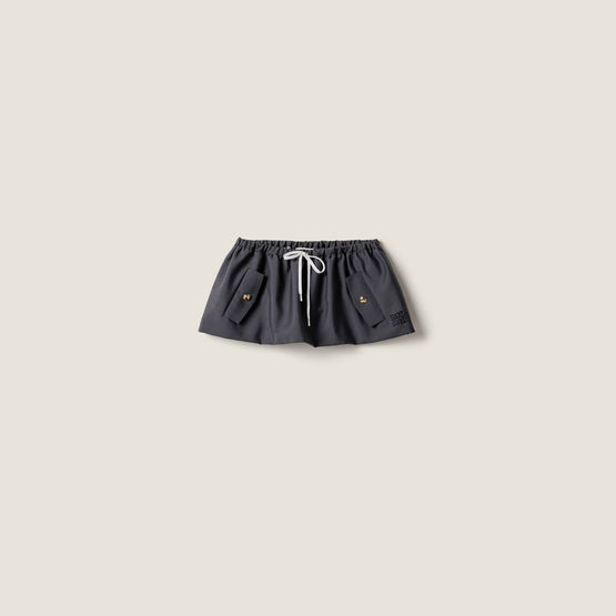 Women Bonded Kid Mohair Miniskirt - Ematite