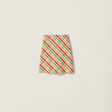 Women Diagonal Check Skirt - Rosso+verde