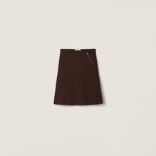 Women Fabric Stitch Knit Skirt - Cacao