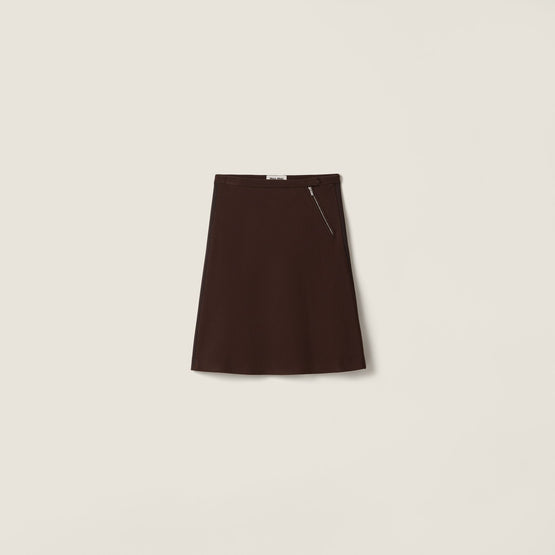 Women Fabric Stitch Knit Skirt - Cacao