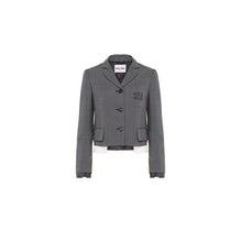 Women Single-breasted Prince Of Wales Check Jacket - Ardesia