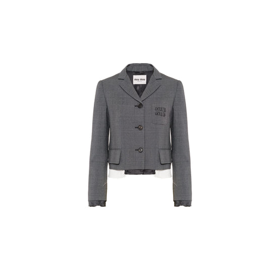 Women Single-breasted Prince Of Wales Check Jacket - Ardesia