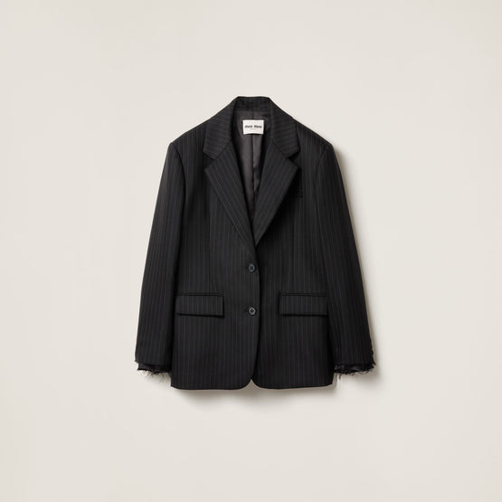 Single-breasted pinstripe jacket