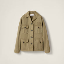 Women Garment-dyed Cotton Satin Jacket - Oliva