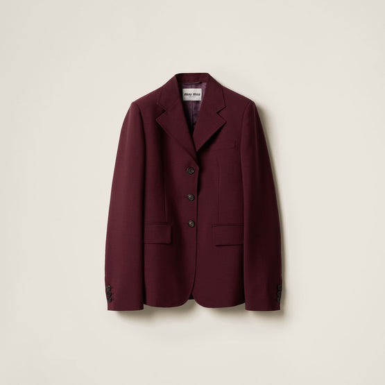 Single-breasted kid mohair jacket