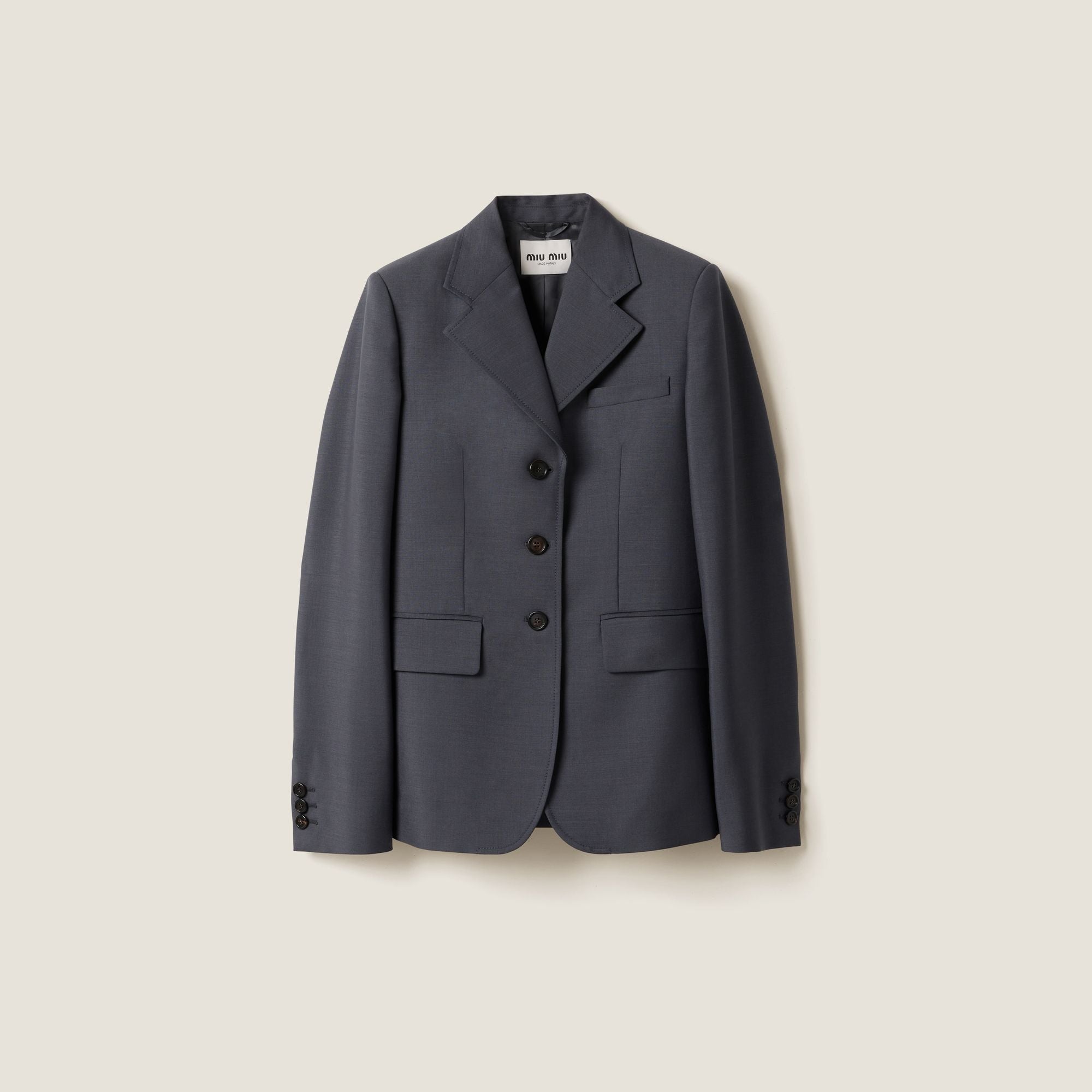Women Single-breasted Kid Mohair Jacket - Ematite