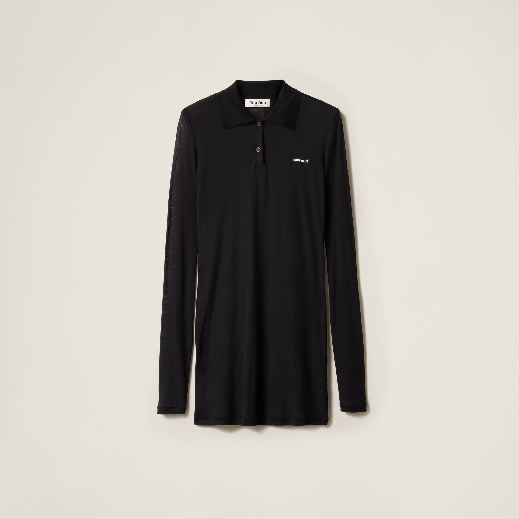 Women Ribbed Jersey Mini-dress - Nero