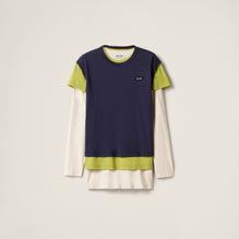 Women Set Of 3 Jersey T-shirts - Blu+lime+avorio