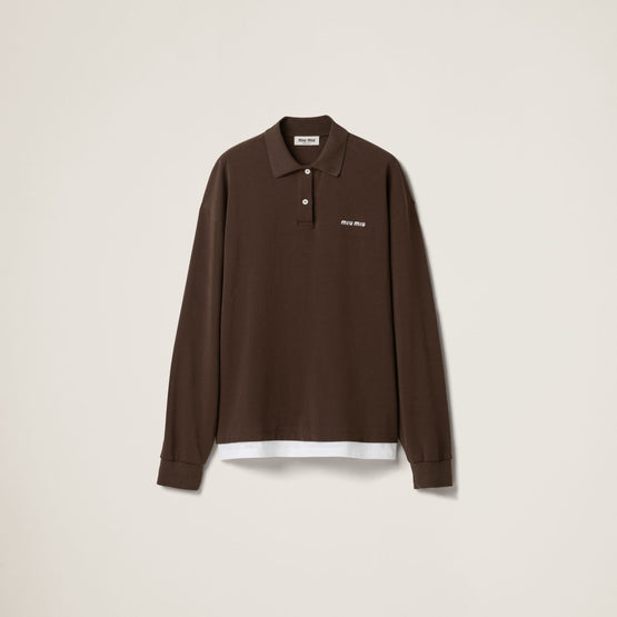 Piqué and jersey polo shirt